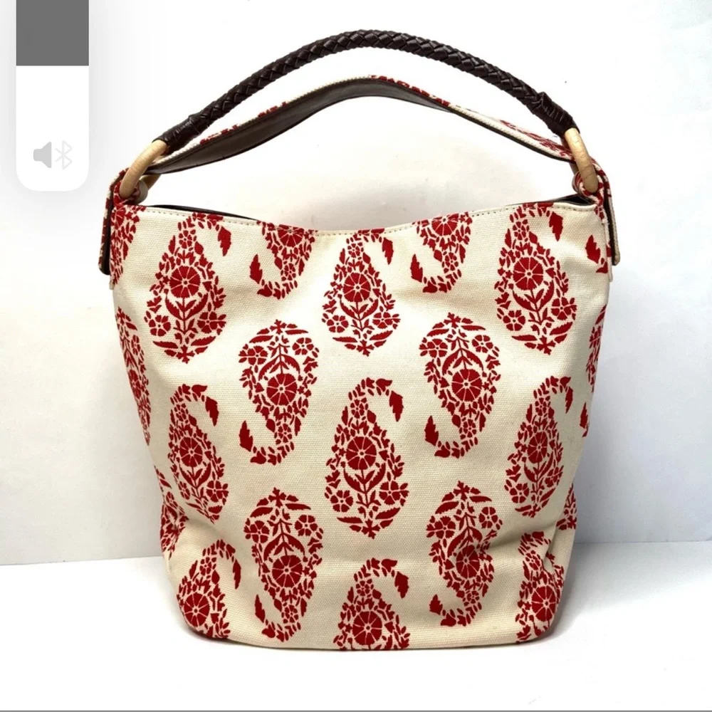 NWT STEPHANIE JOHNSON Loop Paisley Canvas And Vegan Hobo Bag 💗
